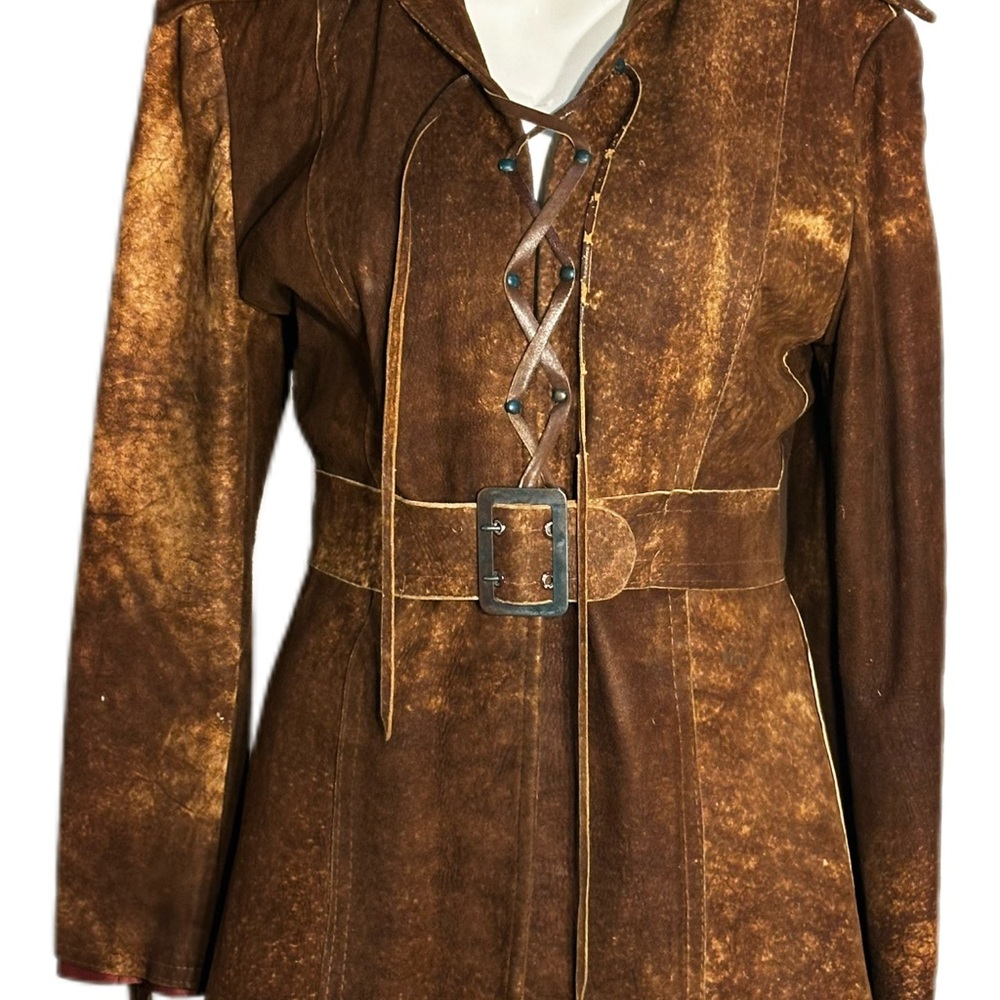 Vintage Brown Deer Skin Suede Women's Jacket